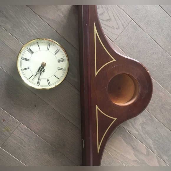 Vintage 1992 the Bombay Company Solid Wood NAPOLEON Style Mantle Clock, 5" Dial - Picture 8 of 15